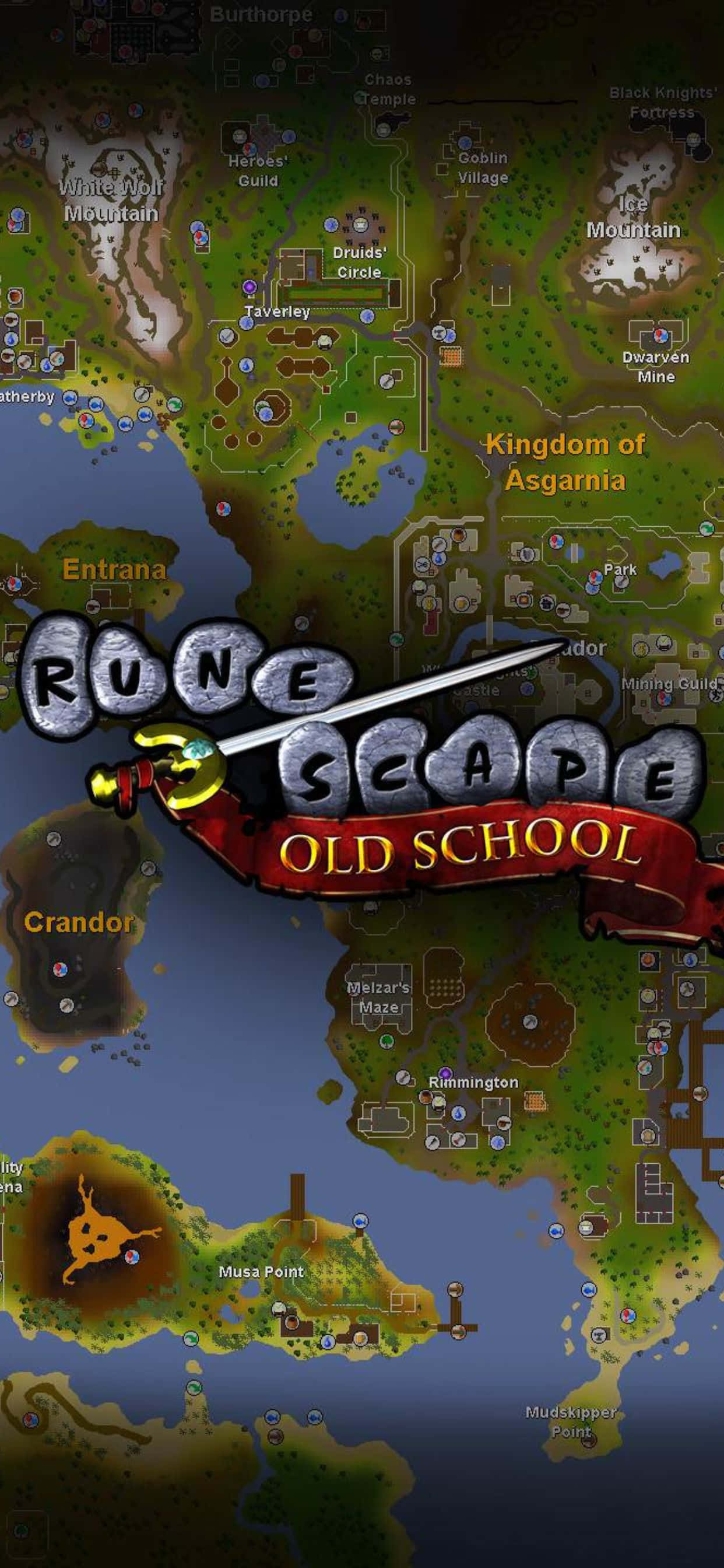 Portre Harita iPhone Xs Max Runescape Oldschool Arka Planı Duvar Kağıdı