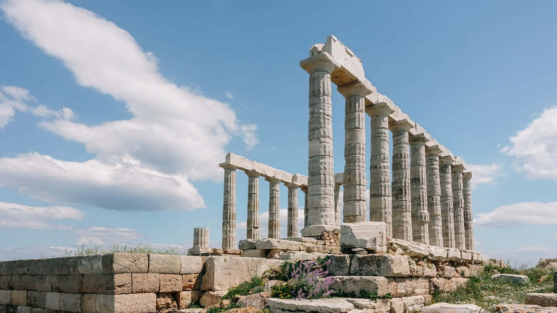 Poseidon'un Antik Tapınağı Duvar Kağıdı
