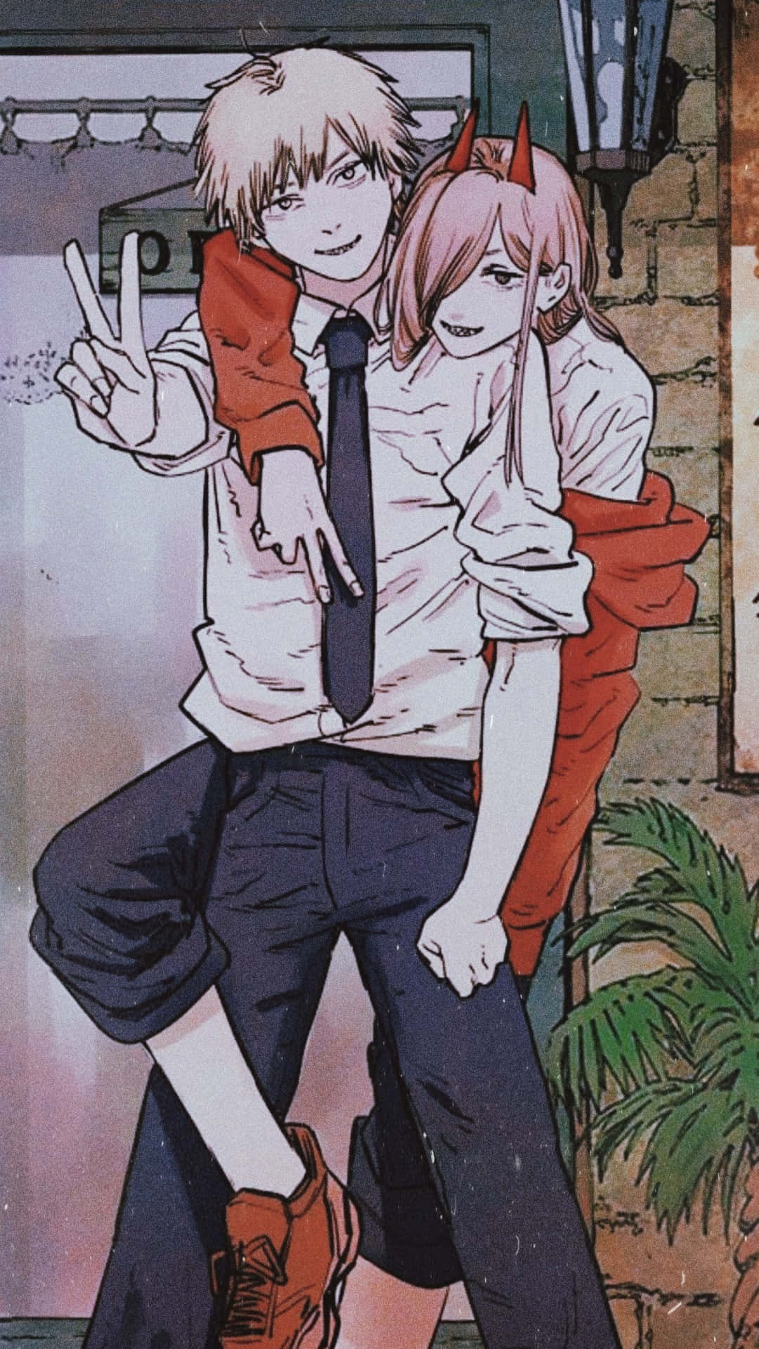 Power, Denji'ye Sarılan Chainsaw Man PFP Duvar Kağıdı
