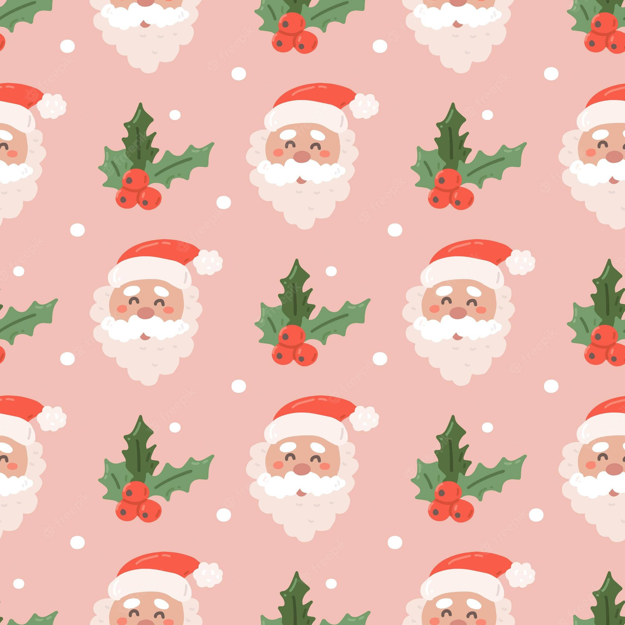 Prep Tarzı Noel Baba Deseni Duvar Kağıdı