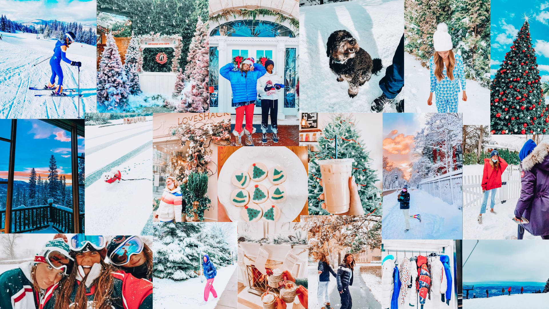 Preppy Mavi Noel Kolajı Duvar Kağıdı