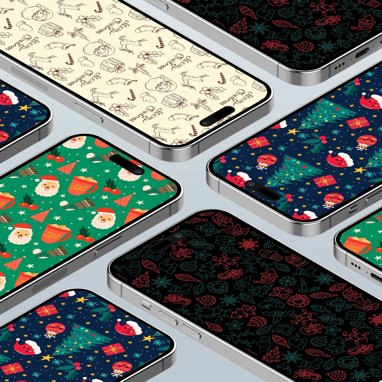 Preppy Noel iPhone Ekranı Duvar Kağıdı
