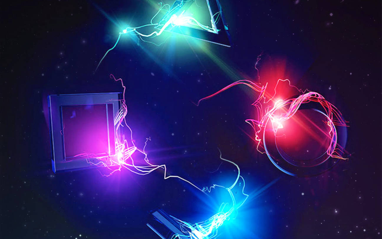 PS4 Logosu Havalı Sanat Duvar Kağıdı