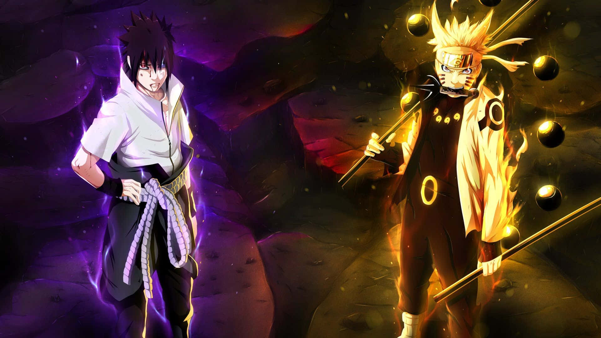 PS4 Naruto Sasuke Uchiha ve Naruto Uzumaki Duvar Kağıdı