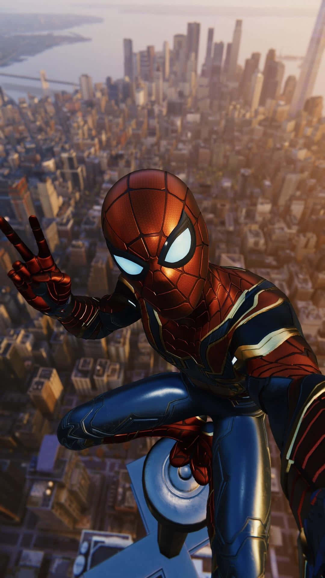 PS4 Oyununda Spider-Man ile Heyecan Verici Selfie Anı Duvar Kağıdı