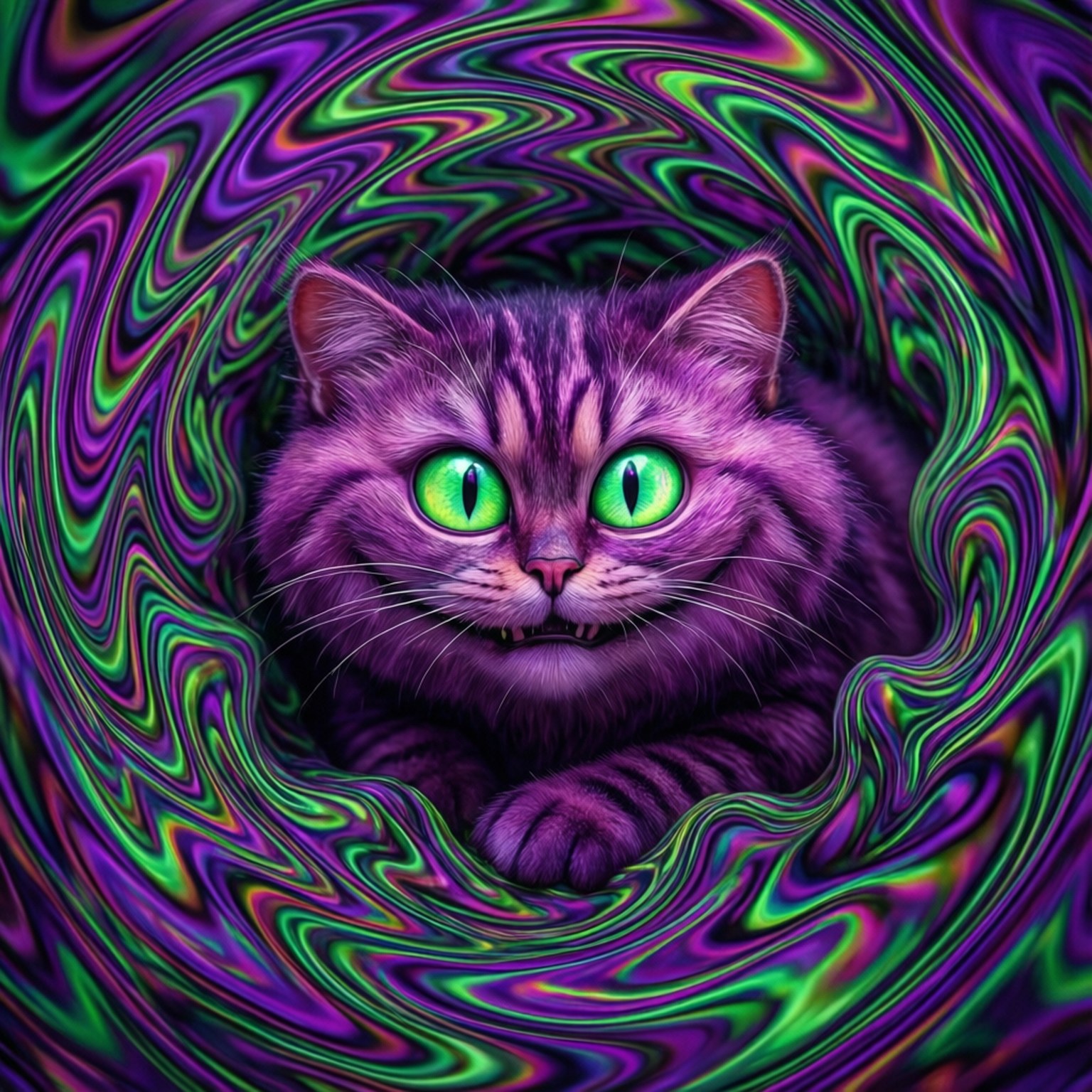 Psikedelik Kedi Duvar Kağıdı