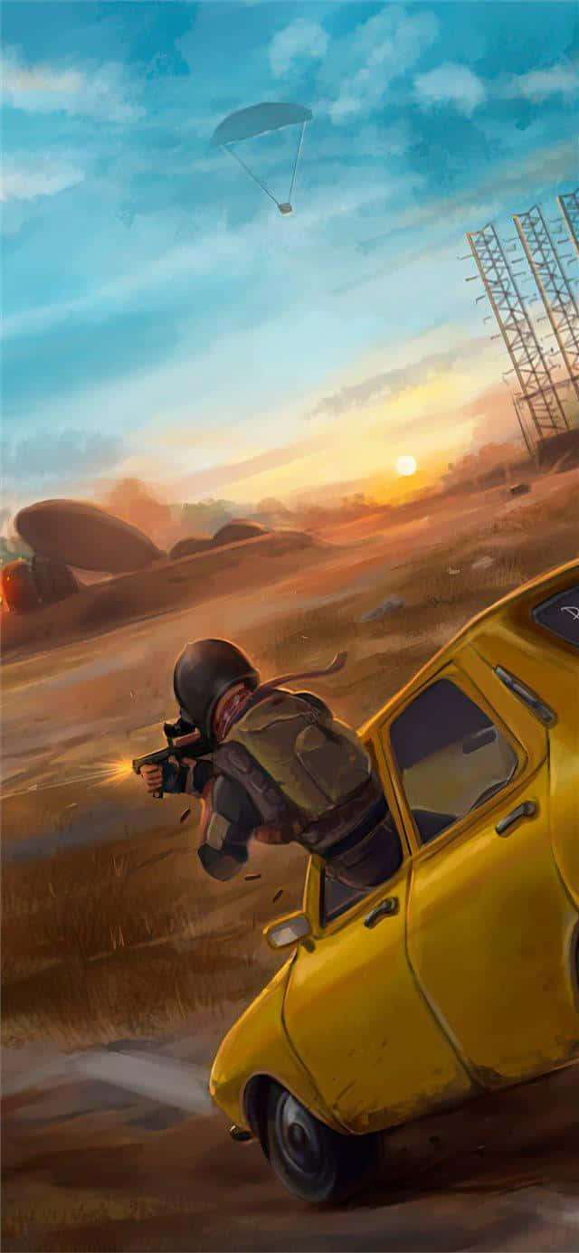 PUBG Karakterinin Dijital Çizimi iPhone Duvar Kağıdı