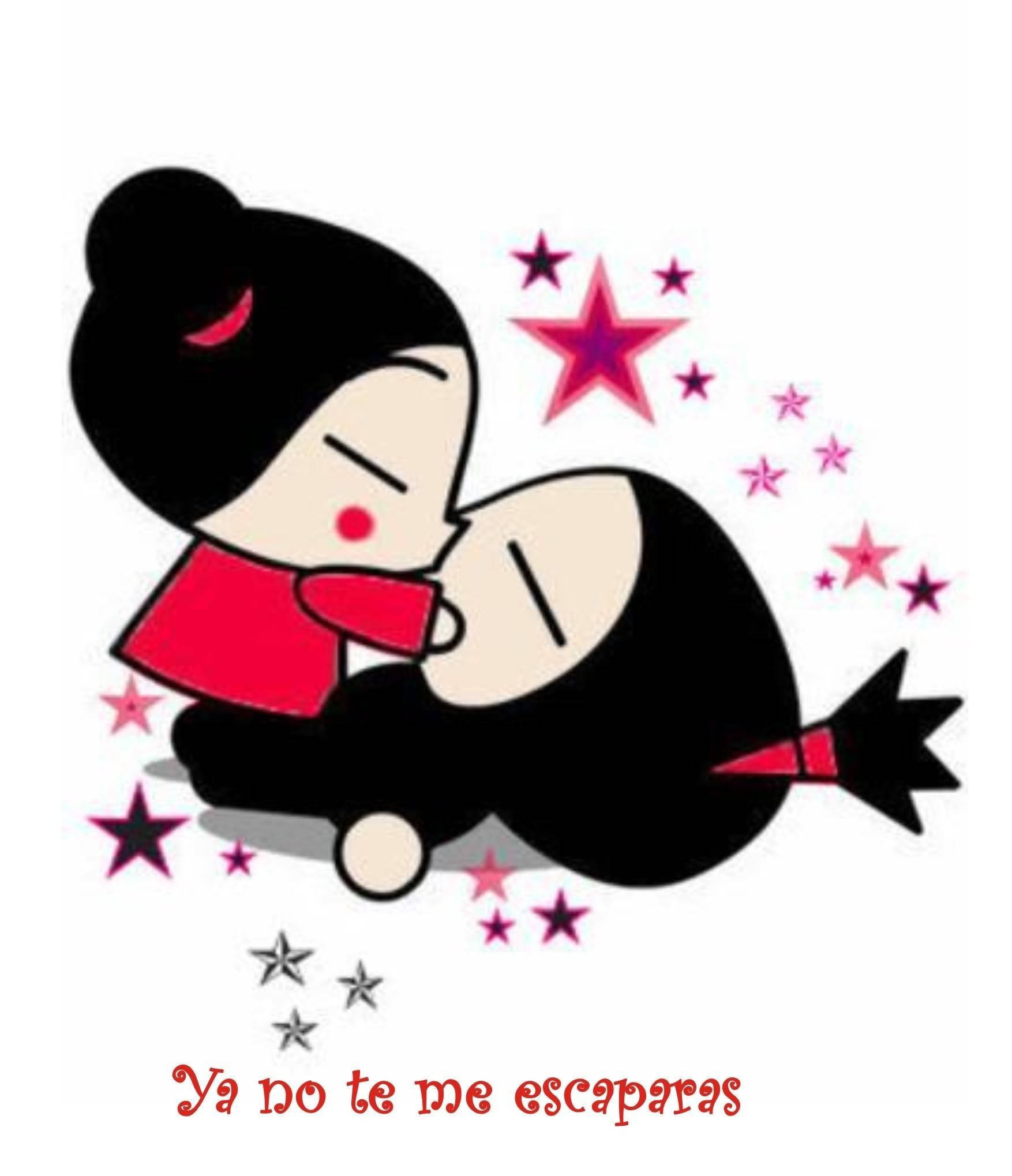 Pucca Garu'yu Alıntıyla Öpüyor Duvar Kağıdı