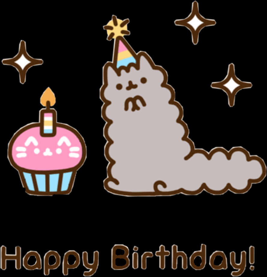 Pusheen_Doğum_Günü_Kutlaması Duvar Kağıdı