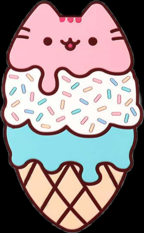Pusheen Dondurma Külahı Duvar Kağıdı