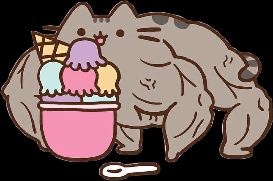 Pusheen Dondurmayla Duvar Kağıdı