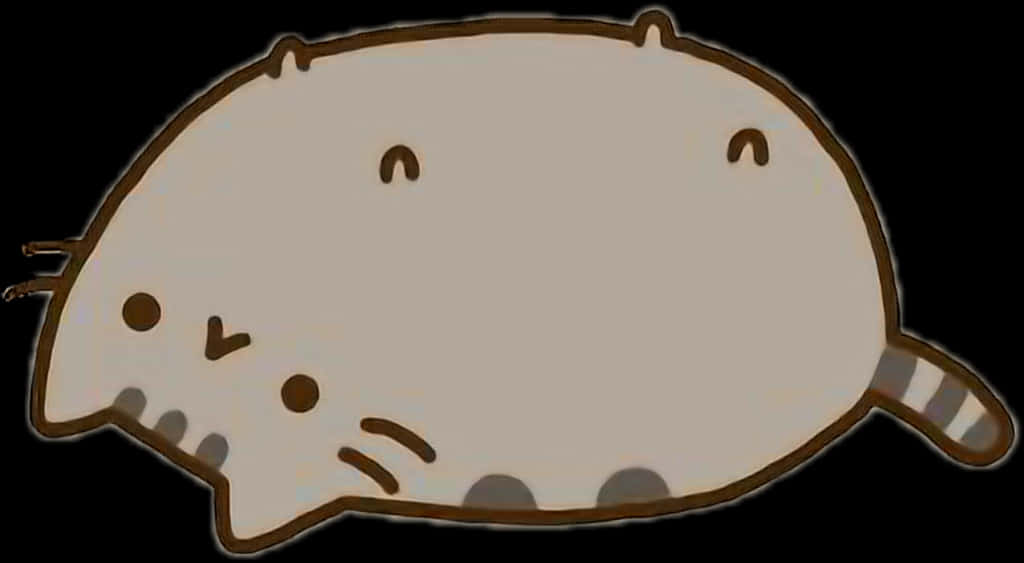 Pusheen Kedi Uzanmış Duvar Kağıdı