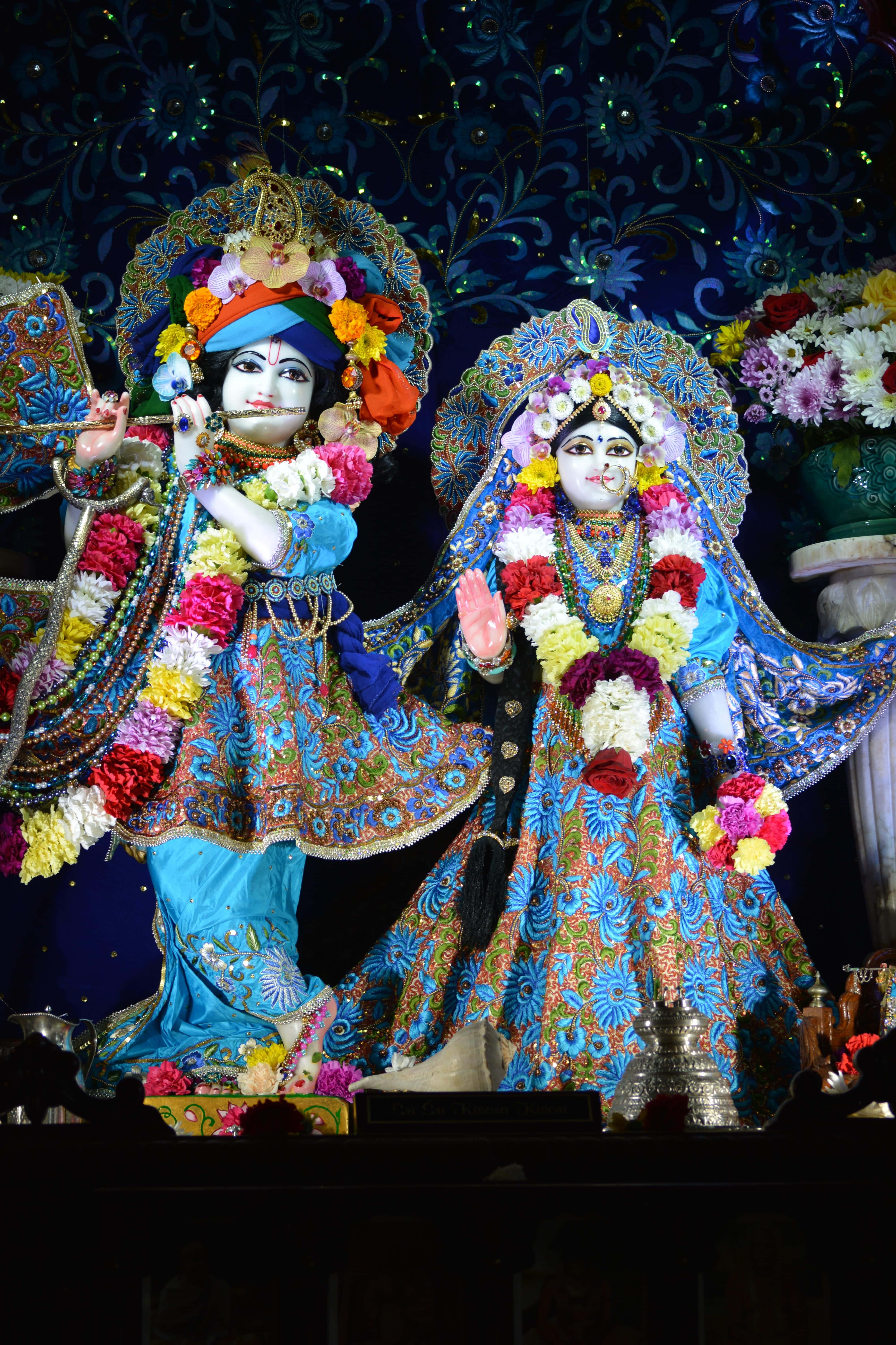 Radha Krishna Yıldızlı Gökyüzü Resmi Duvar Kağıdı