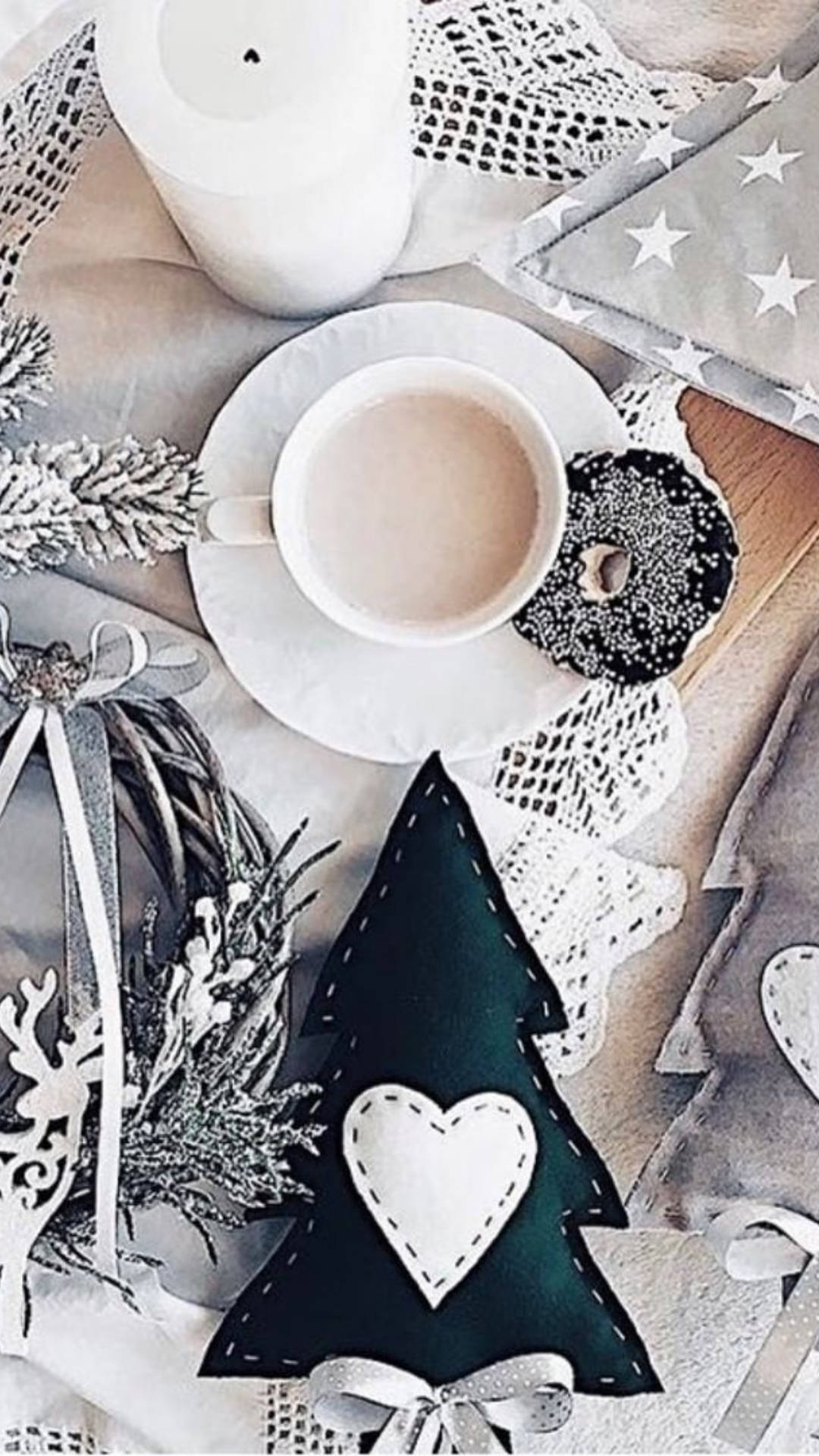 Rahat Bir Noel Estetiği Kahvesi Duvar Kağıdı