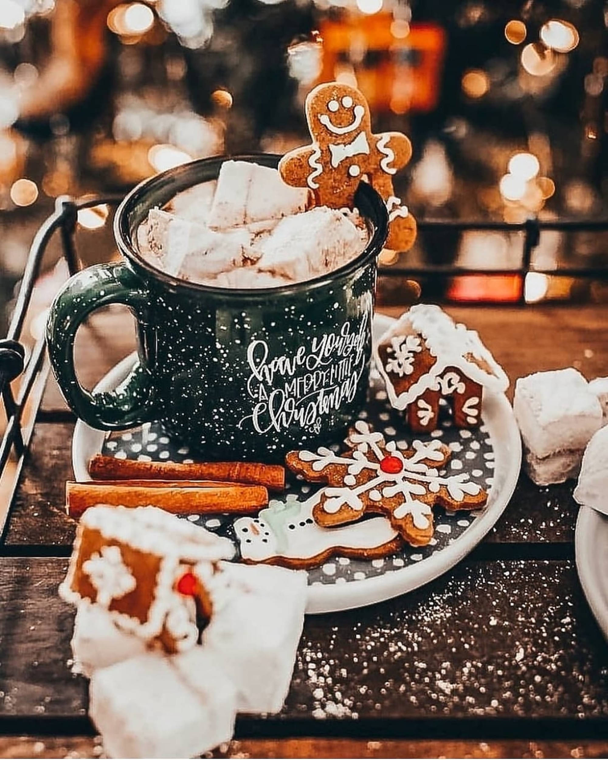 Rahatlatıcı Noel Estetiği Kurabiyeleri Duvar Kağıdı