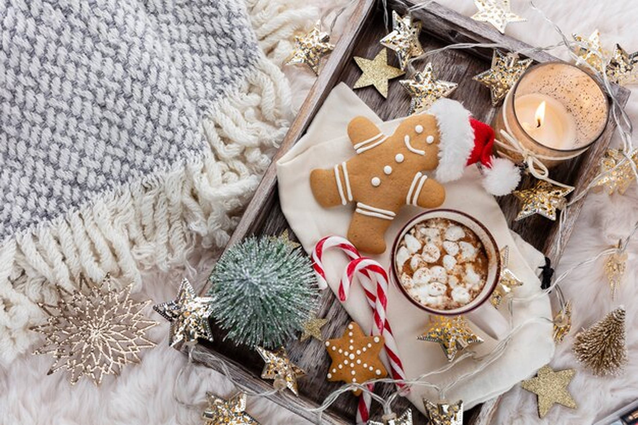 Rahatlatici Noel Estetiği Şapkası Duvar Kağıdı