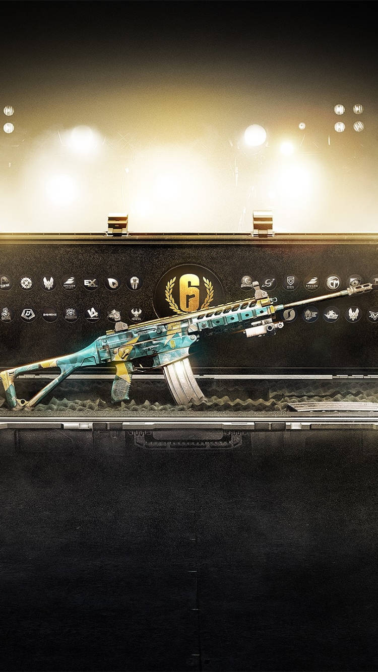 Rainbow Six Siege Mavi Nebula Silahı iPhone Duvar Kağıdı