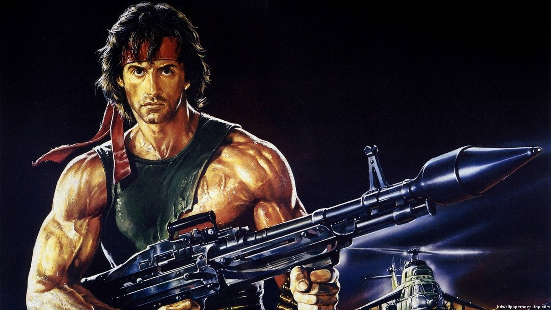 Rambo Tüfek Bombası Sanatı Duvar Kağıdı