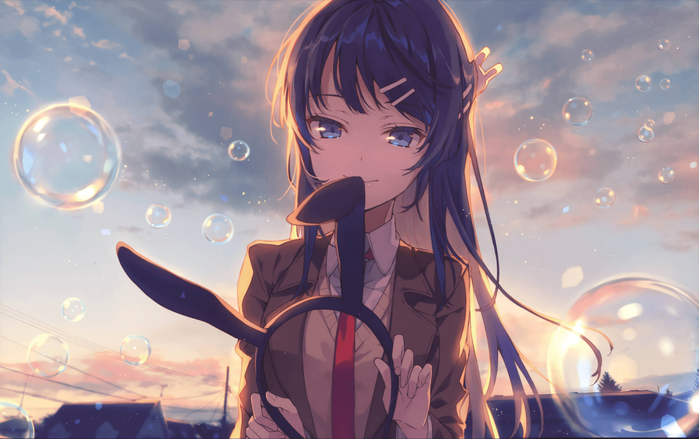 Rascal Does Not Dream Of Bunny Girl Senpai Baloncuklar Duvar Kağıdı