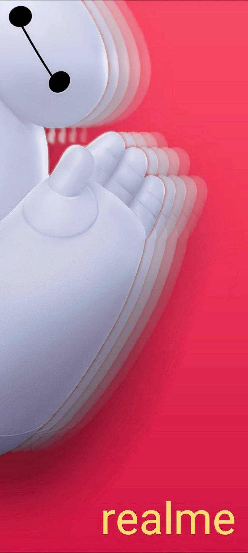 Realme 6 Punch Hole Baymax El Sallıyor Duvar Kağıdı