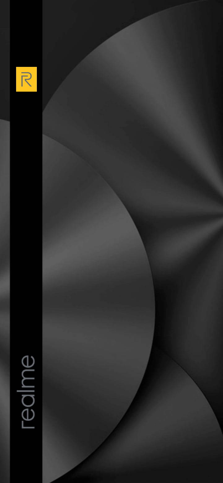 Realme logosu parlak siyah tasarımda sergileniyor Duvar Kağıdı