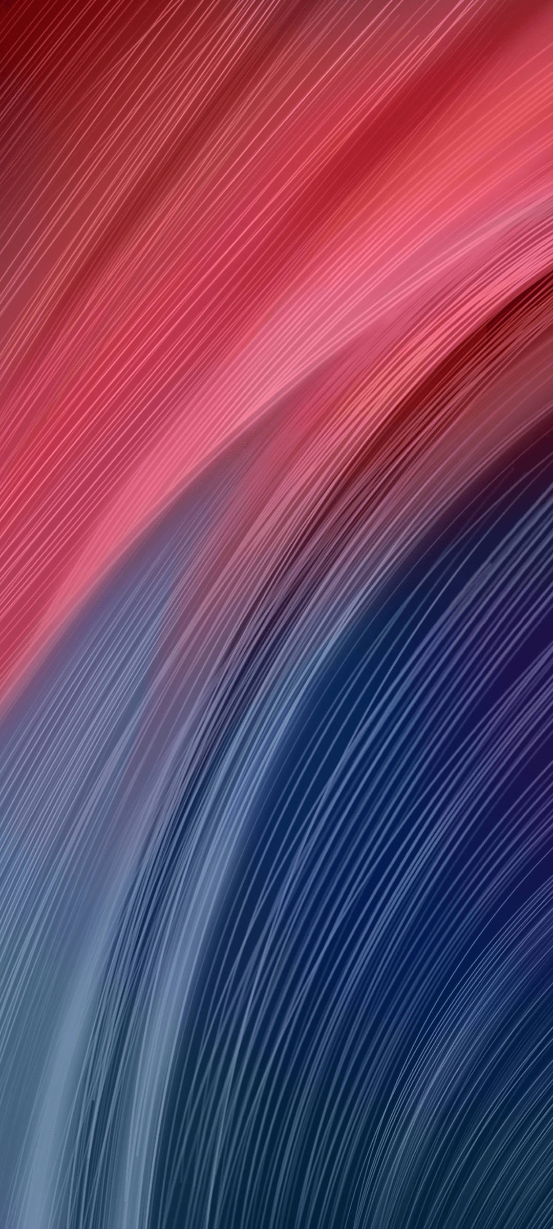 Redmi 9 Pembe ve Mavi Eğri Çizgileri Duvar Kağıdı