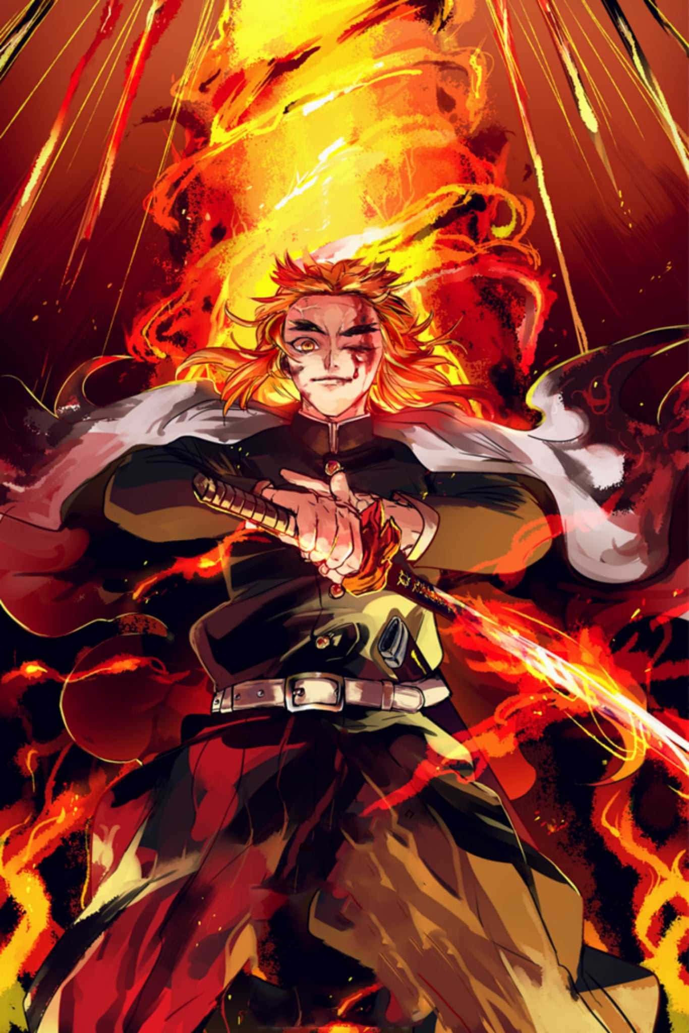 Rengoku Kyōjurō - Demon Slayer Birliği'nin Alev Sütunu Duvar Kağıdı