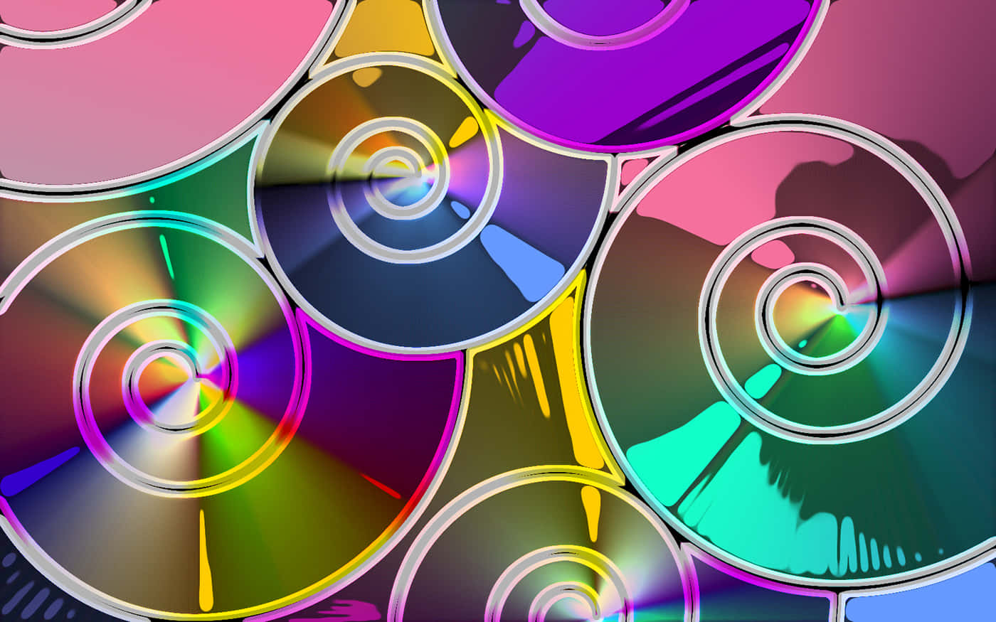 Renkli bir arka plana sahip renkli bir CD Duvar Kağıdı