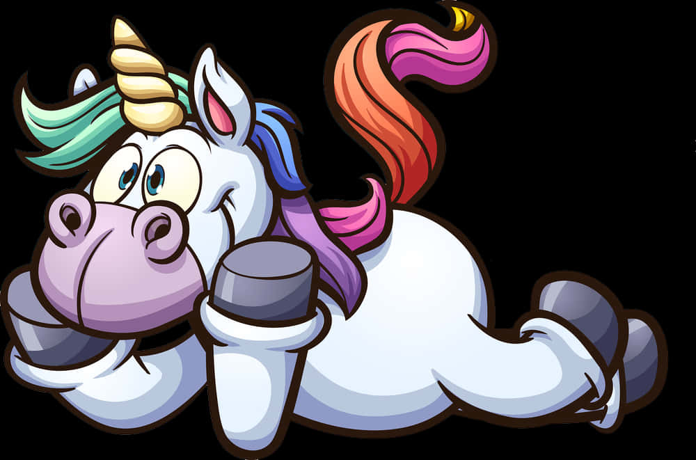 Renkli Çizgi Film Tekboynuz Duvar Kağıdı
