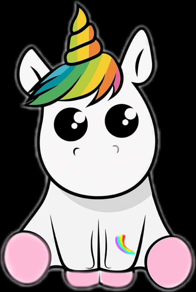 Renkli Çizgi Film Unicorn Grafiği Duvar Kağıdı