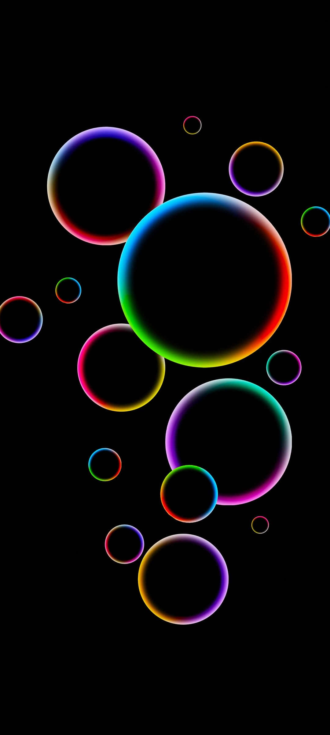 renkli dairelerle siyah bir arka plan Duvar Kağıdı