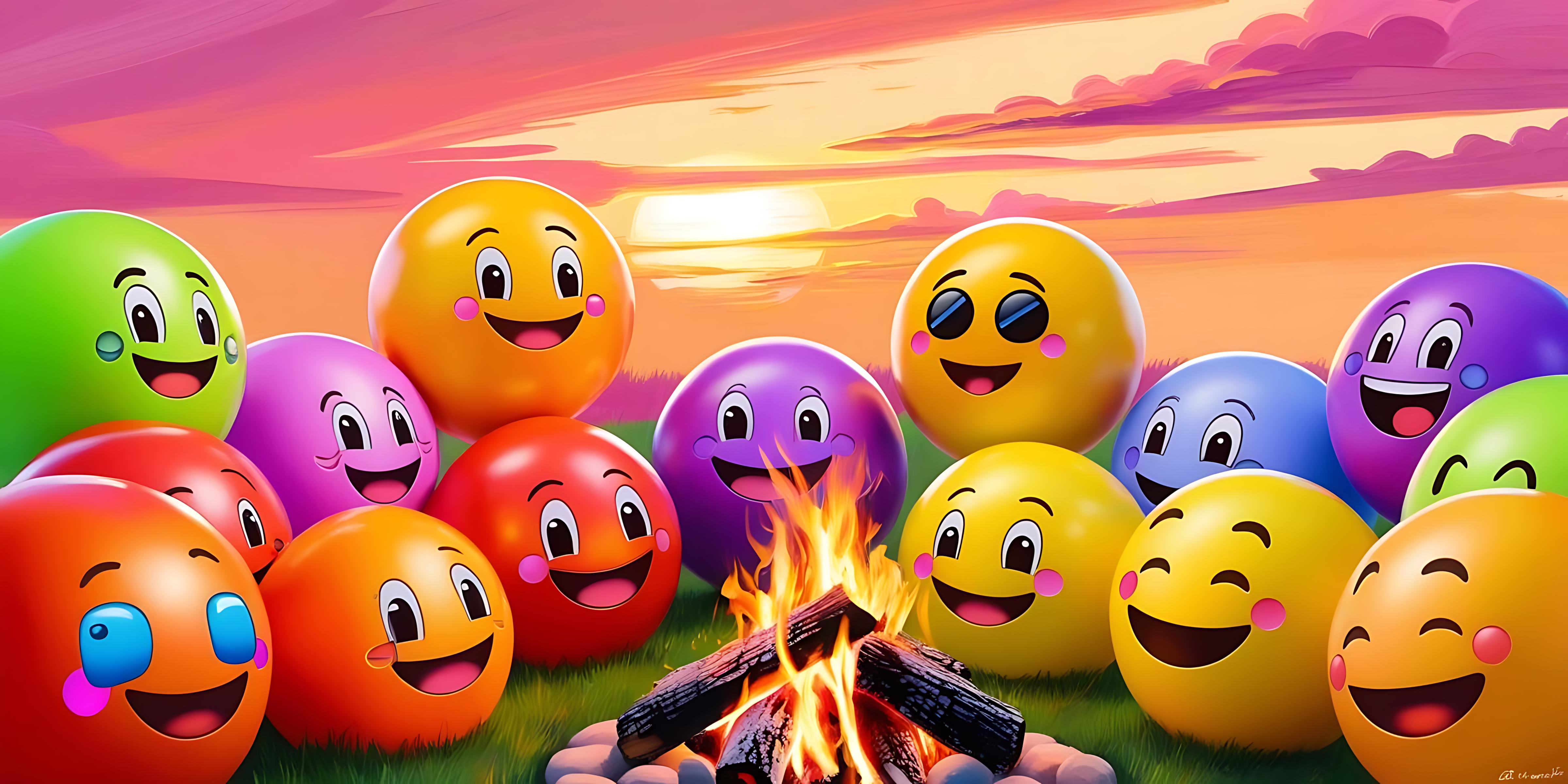 Renkli emoji küreleri Duvar Kağıdı