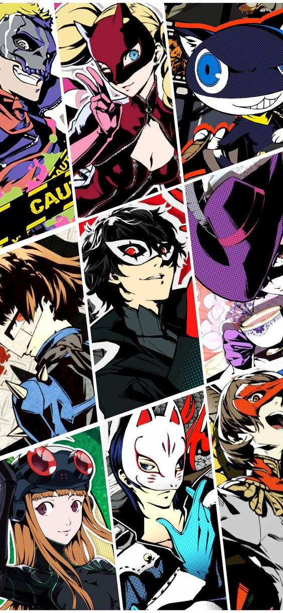 Renkli Estetik Persona 5 Telefonu Duvar Kağıdı