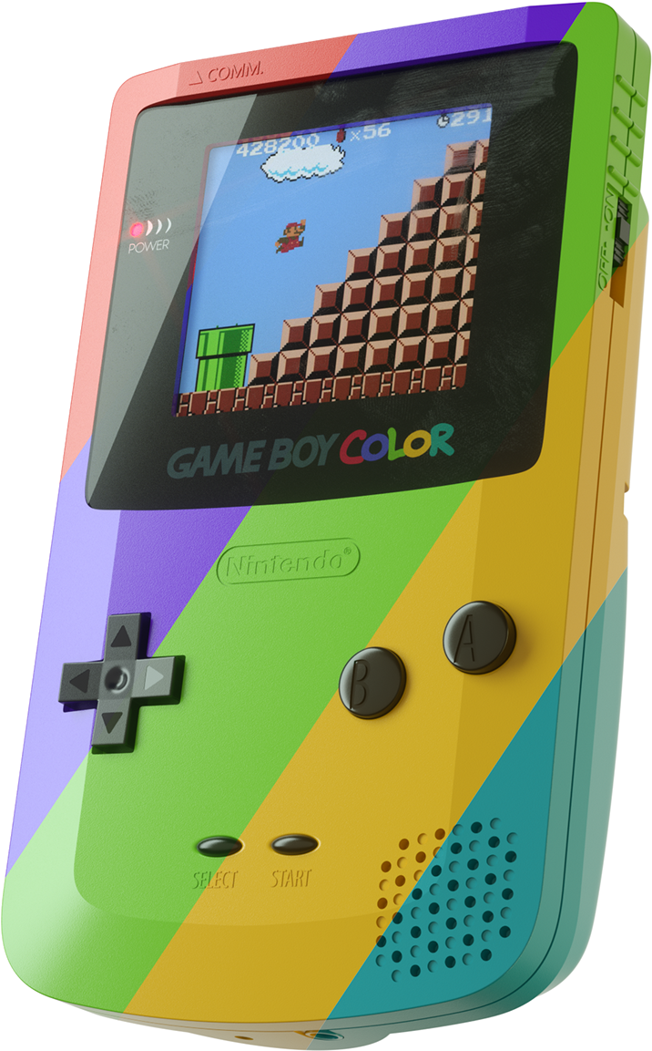 Renkli Game Boy Color ile Mario Oynanıyor Duvar Kağıdı
