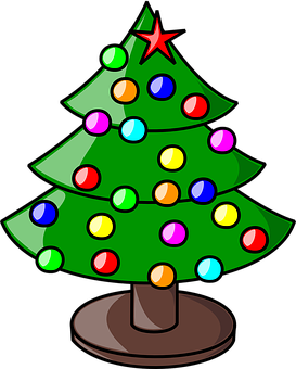 Renkli Noel Ağacı Karikatürü Duvar Kağıdı