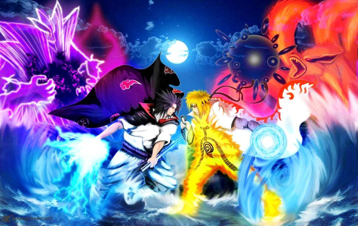 Renkli Sasuke ve Naruto Sanatı PC Duvar Kağıdı