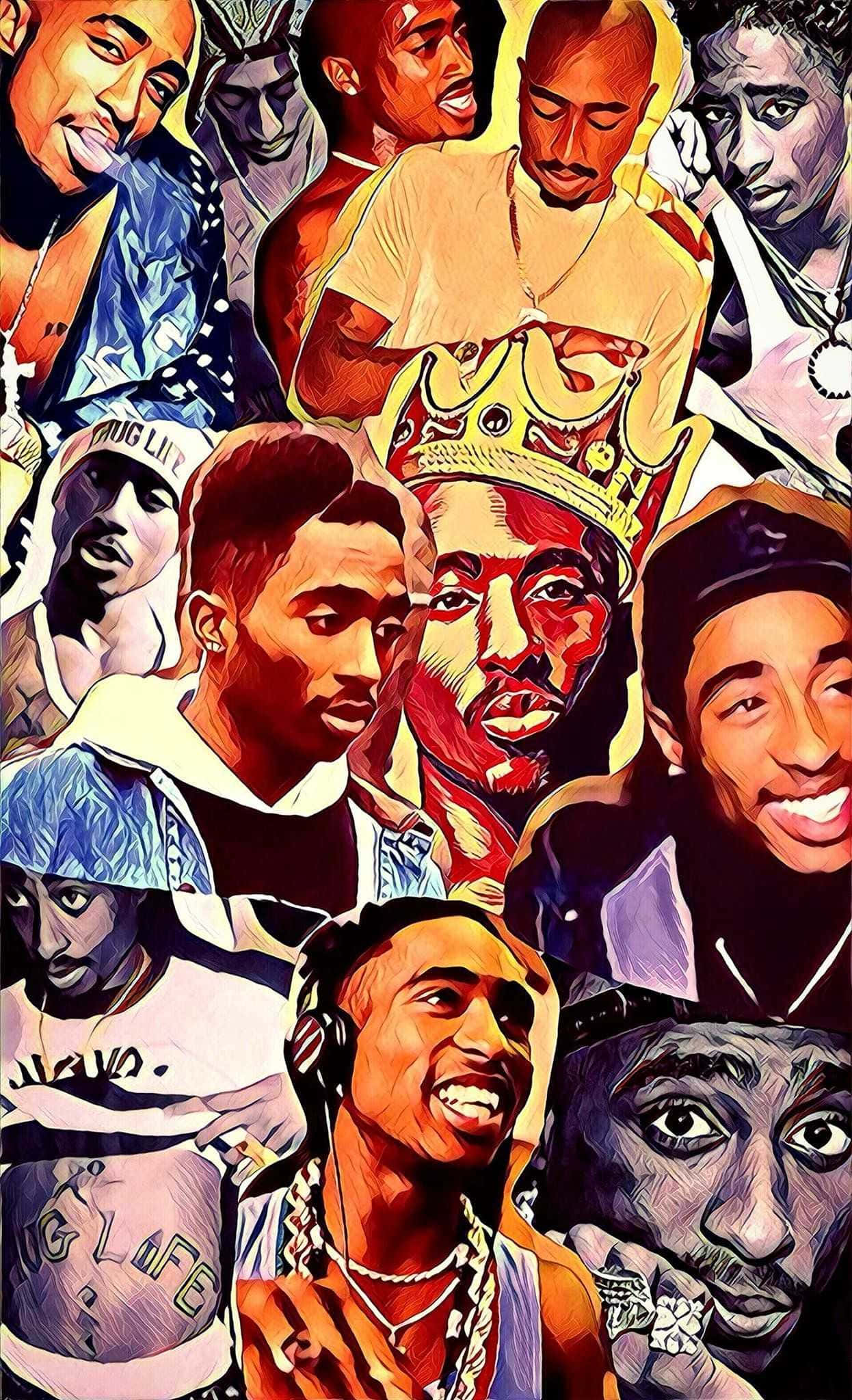 Renkli Tupac Kolajı iPhone Duvar Kağıdı