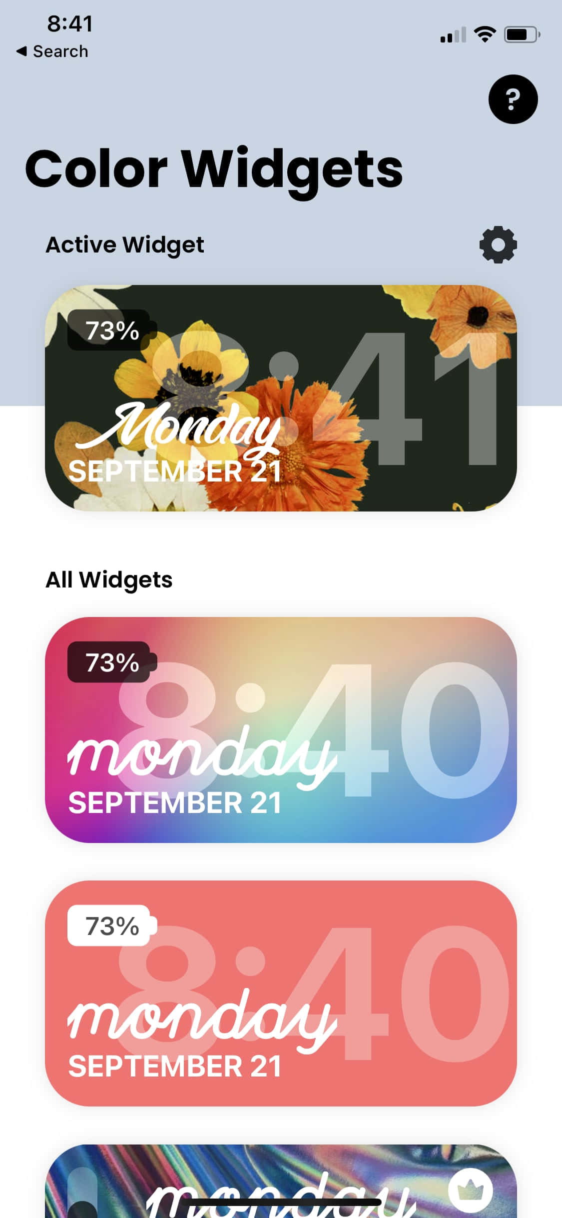 renkli widget'lar - apk ekran görüntüsü Duvar Kağıdı