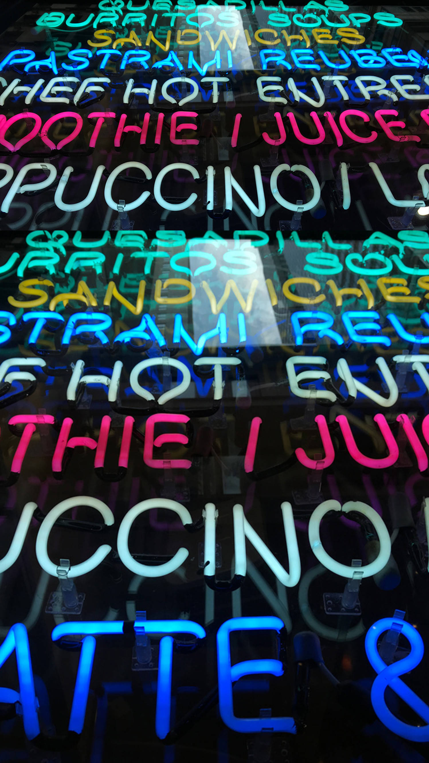 Restoran Menüsü Neon iPhone Duvar Kağıdı