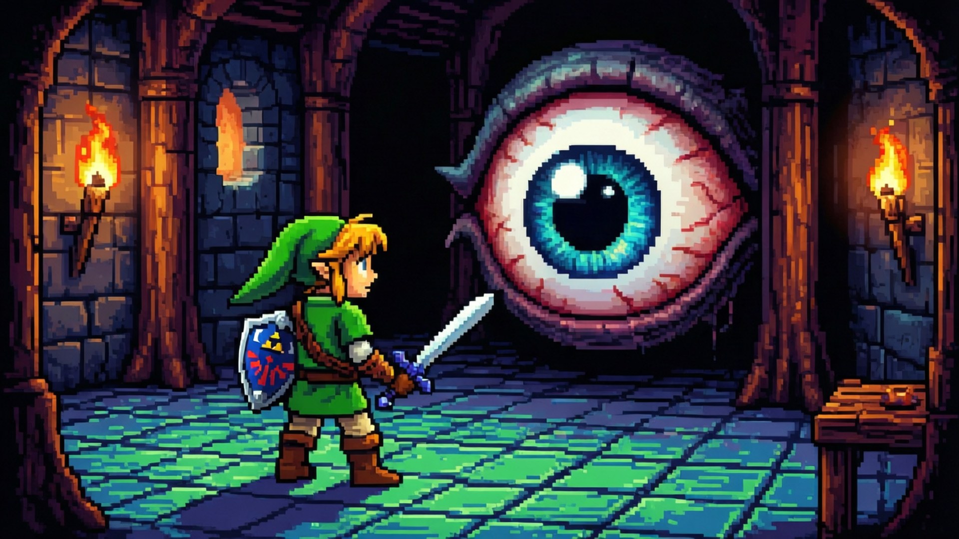 Retro Zindan Keşfi Duvar Kağıdı