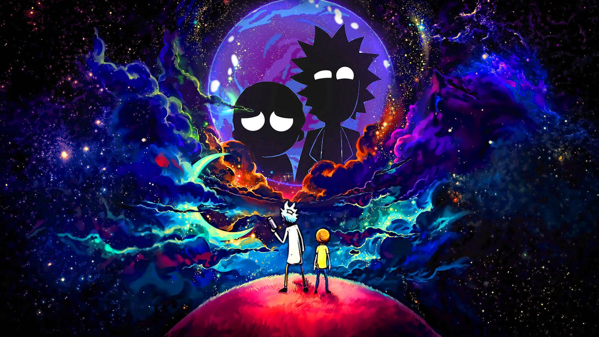 Rick ve Morty Serin Galaksi Temalı Poster Duvar Kağıdı