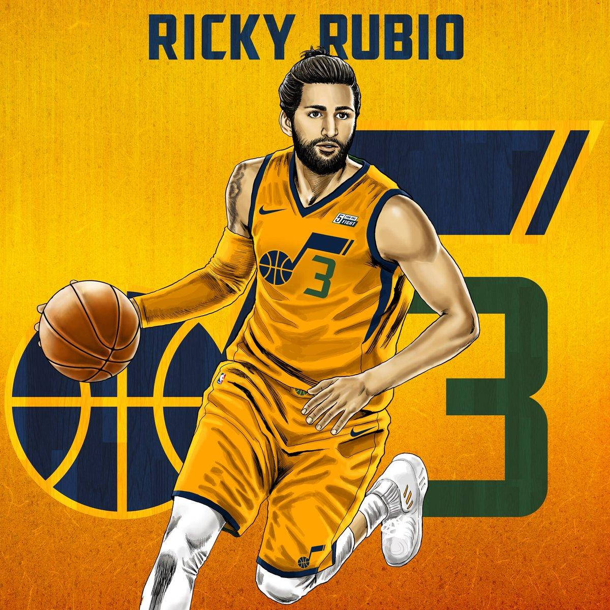 Ricky Rubio Dijital Çizim Duvar Kağıdı
