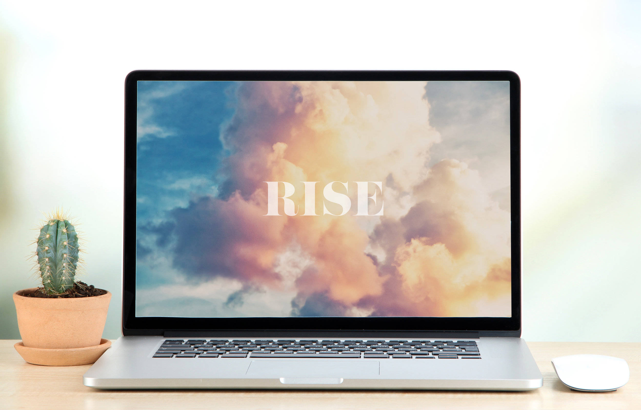 Rise Estetik Bulutlar Ofis Dizüstü Duvar Kağıdı