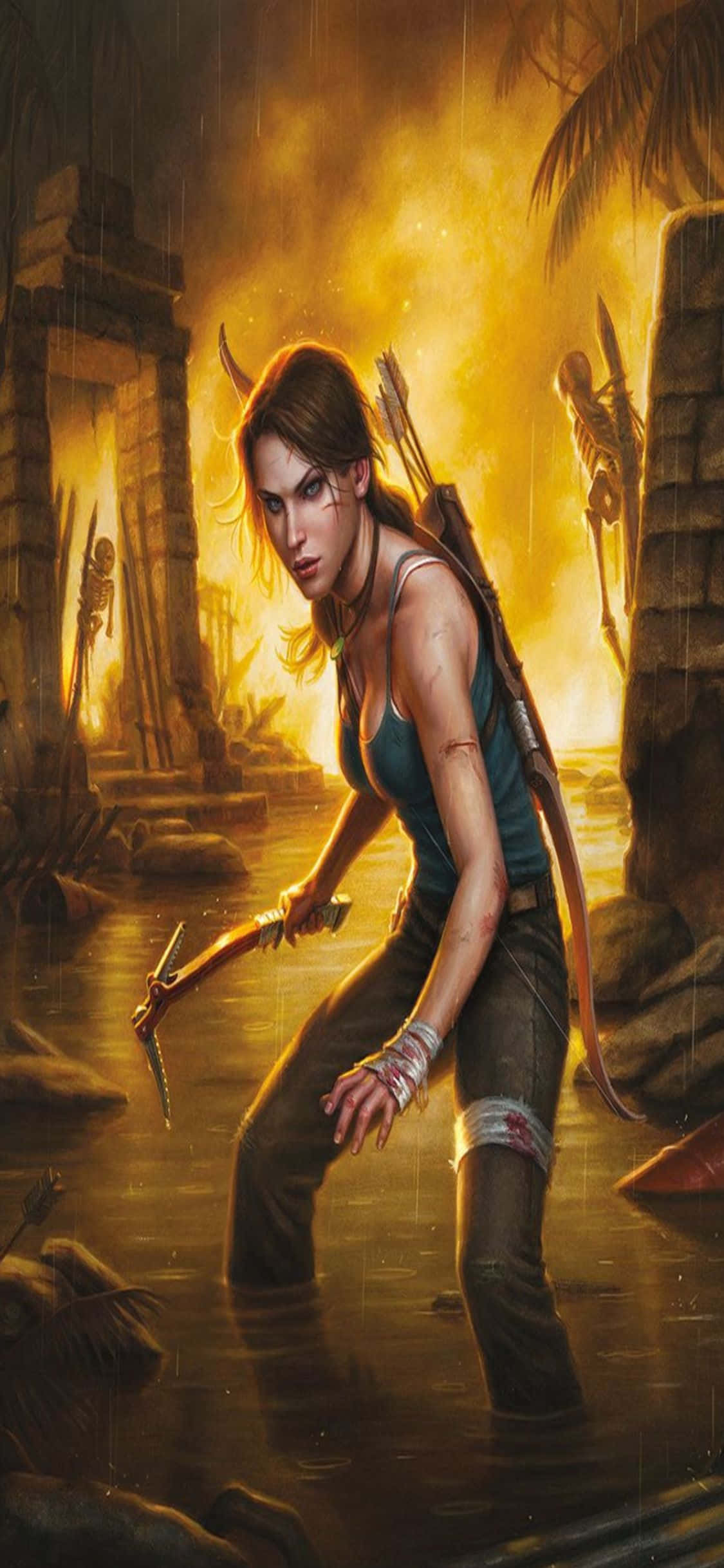 Rise of the Tomb Raider'ın heyecan verici dünyasını iPhone X'te keşfedin Duvar Kağıdı