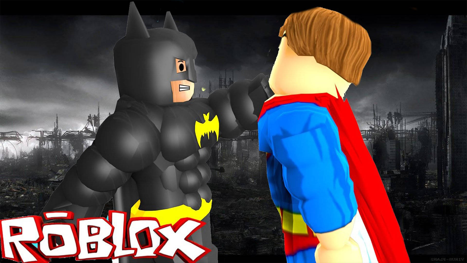Roblox dünyasında Batman ve Superman Duvar Kağıdı