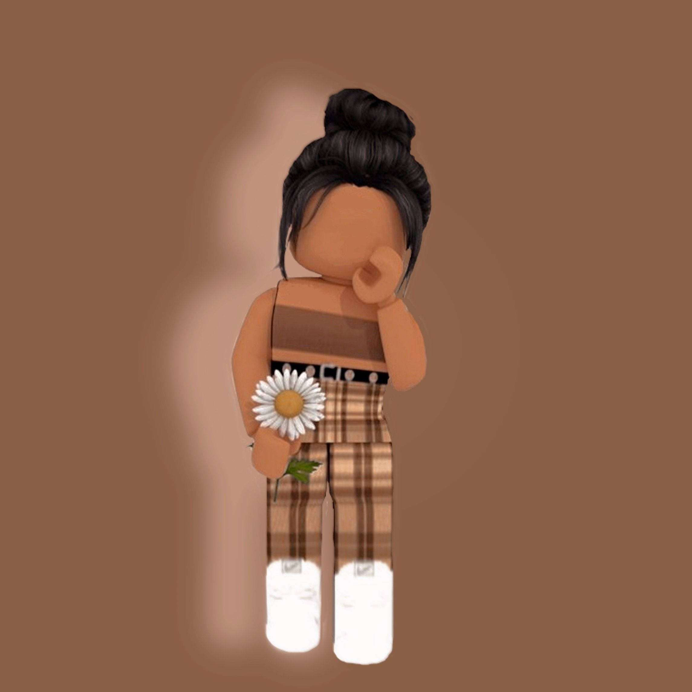 Roblox Estetik Kız Beyaz Çiçek Duvar Kağıdı