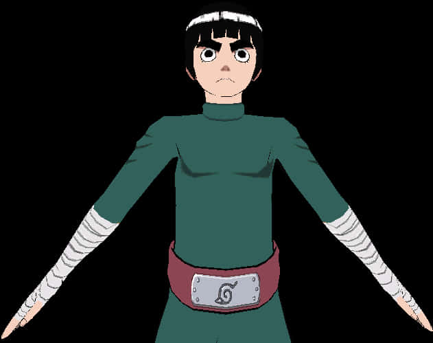 Rock Lee Kendine Güvenen Duruşuyla Duvar Kağıdı