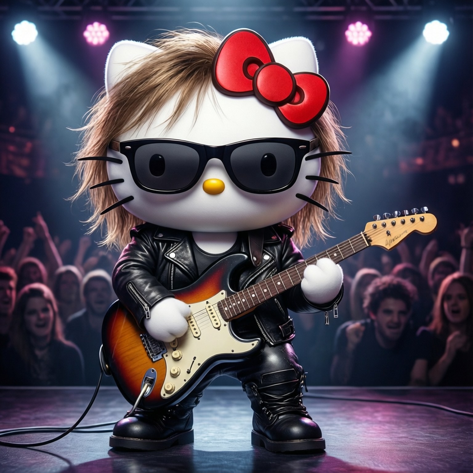 Rock Yıldızı Hello Kitty Duvar Kağıdı