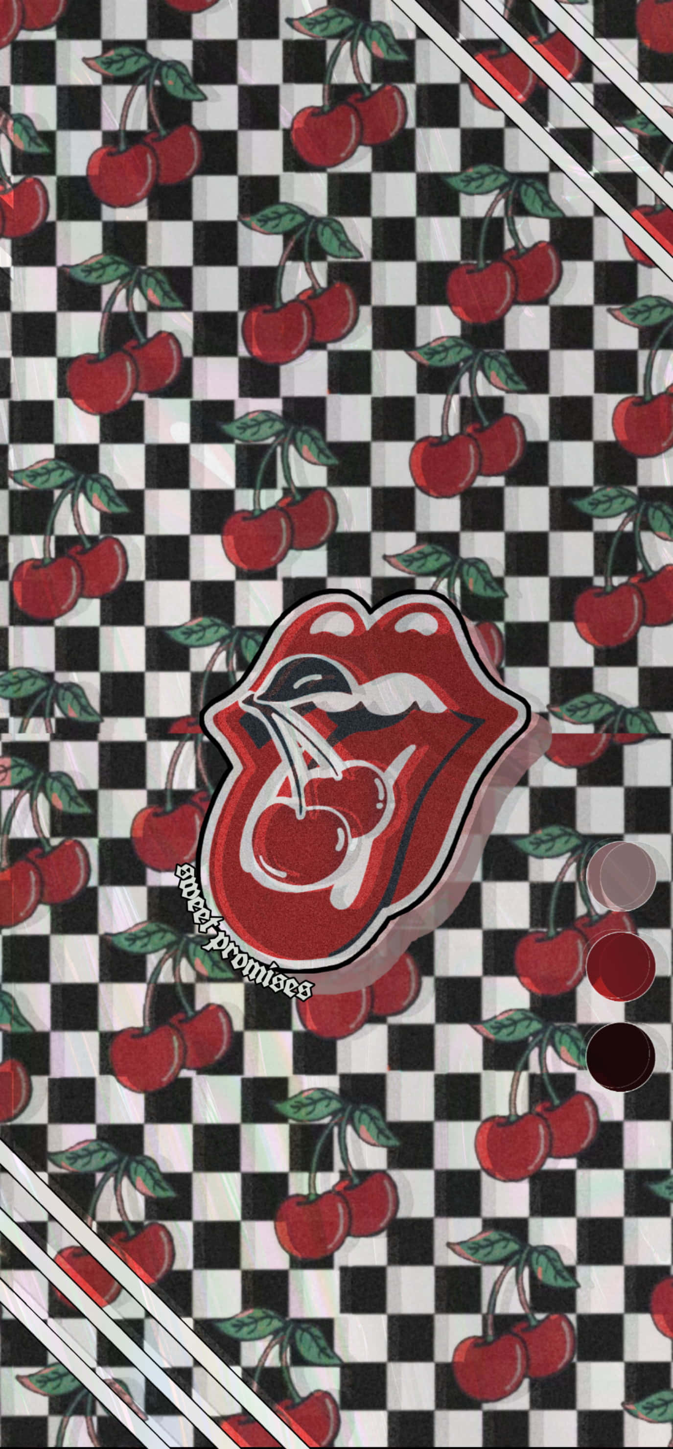 rolling stones kiraz ekose ekose ekose Duvar Kağıdı