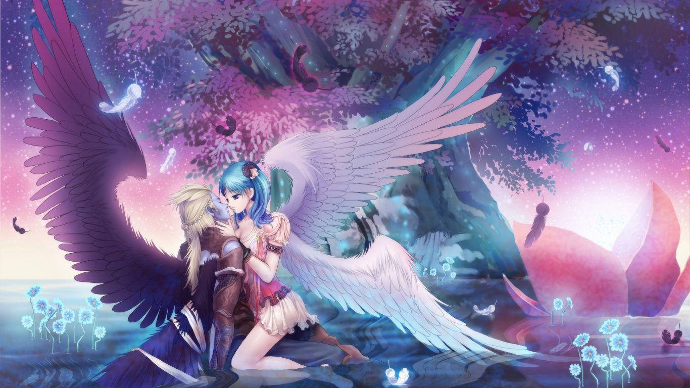 Romantik Anime Meleği ve Şeytanı Duvar Kağıdı